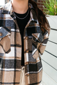 Taupe Plaid Shacket