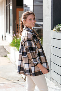 Taupe Plaid Shacket
