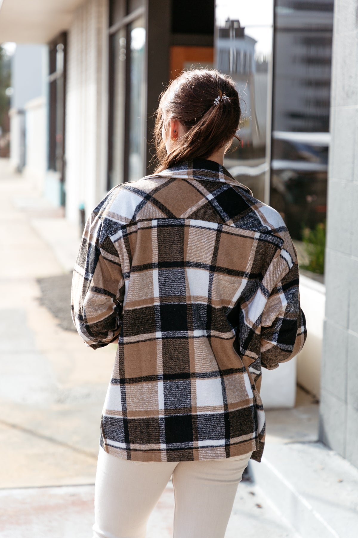 Taupe Plaid Shacket