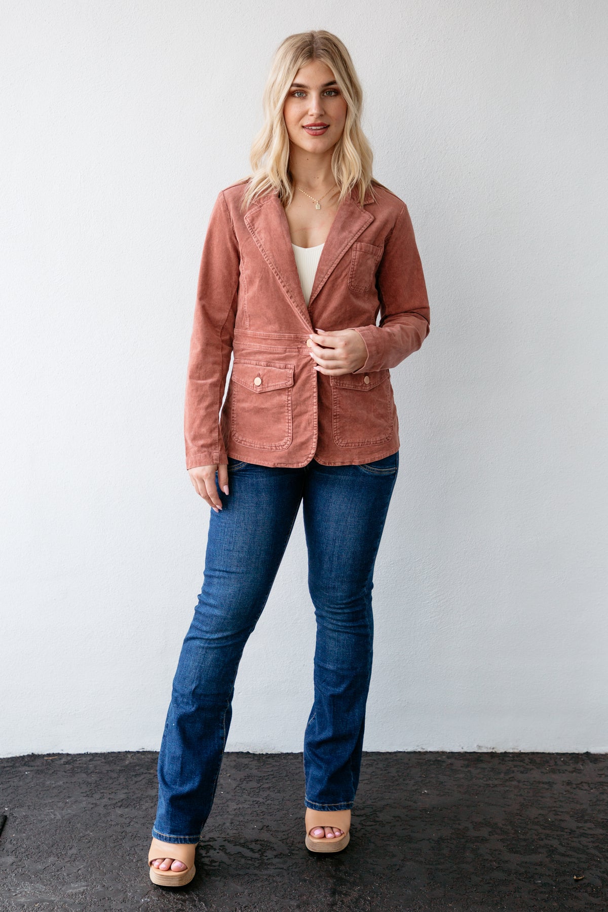 Heather Corduroy Blazer