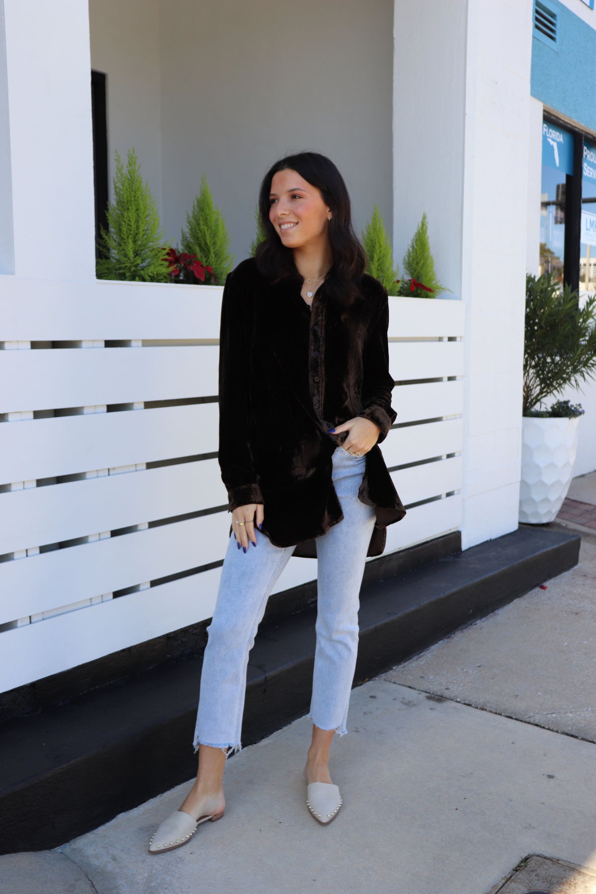 Hazel Velvet Buttondown