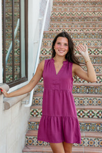 Helena Tiered Dress Wine