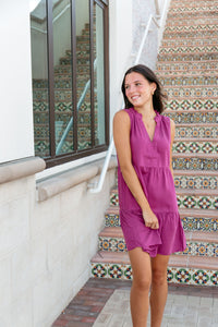 Helena Tiered Dress Wine