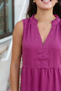 Helena Tiered Dress Wine