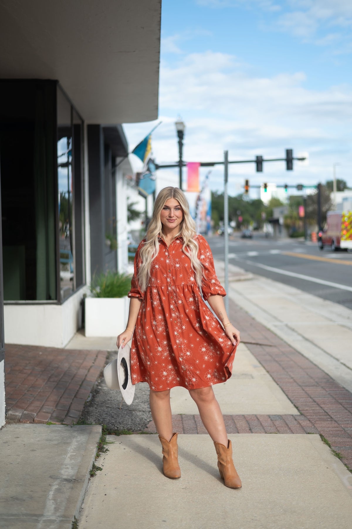 Corduroy Tiered Midi Dress