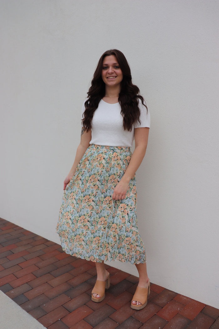 Paige Pleated Midi Skirt