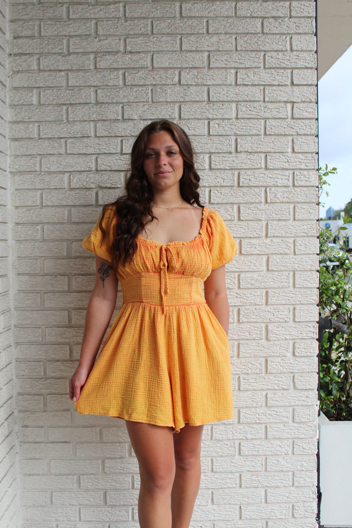 Washed Orange Romper