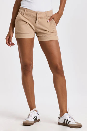 Hampton Mid Rise Shorts - Taupe