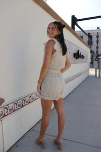 Greige Linen Romper