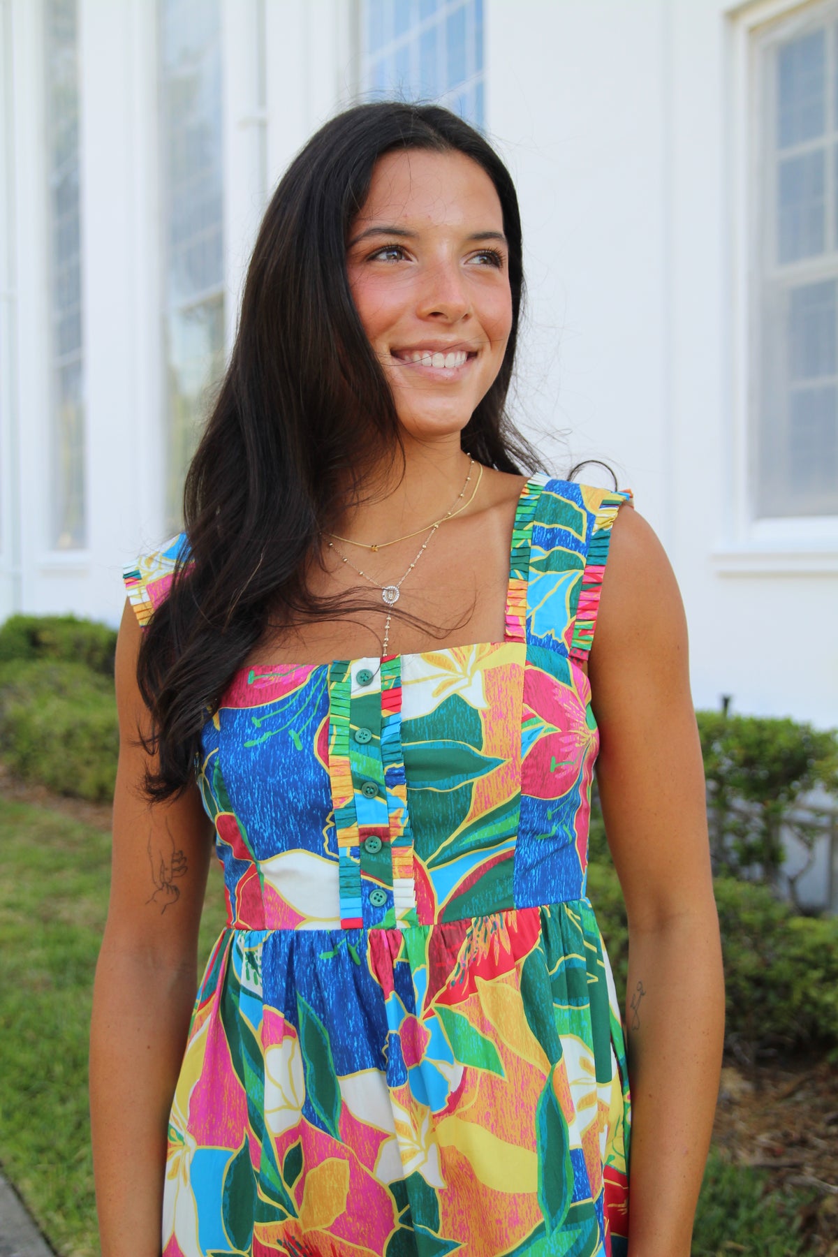 Ruffle Tie Back Maxi