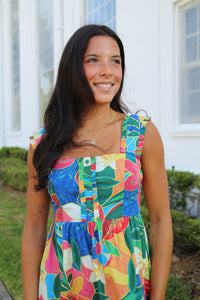 Ruffle Tie Back Maxi