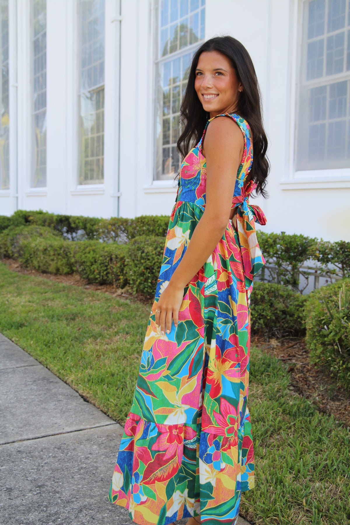 Ruffle Tie Back Maxi