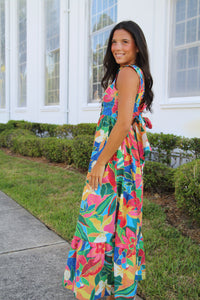 Ruffle Tie Back Maxi