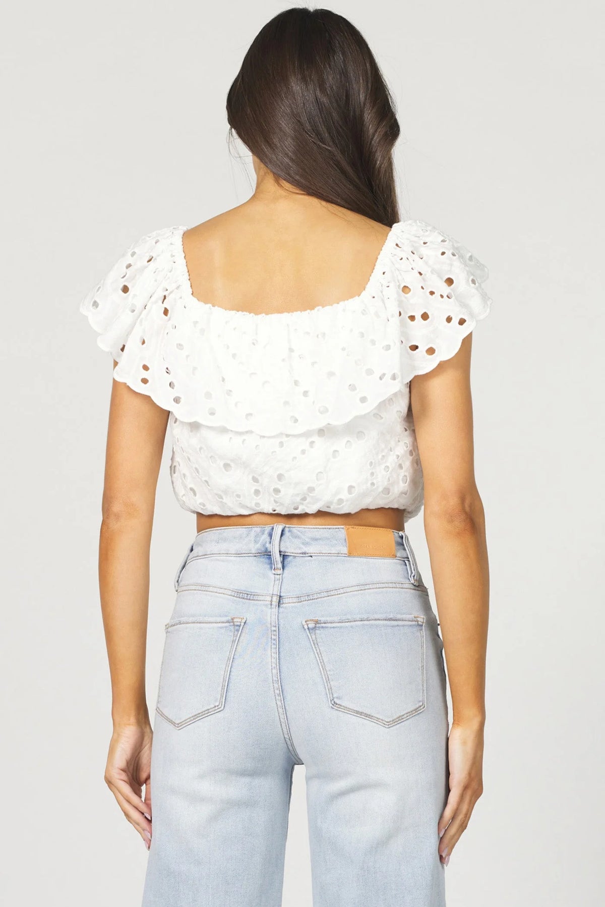 Rosario Eyelet Top - White