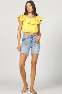 Rosario Eyelet Top - Yellow