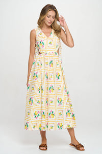 Santorini Citrus Cutout Maxi