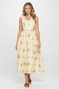 Santorini Citrus Cutout Maxi