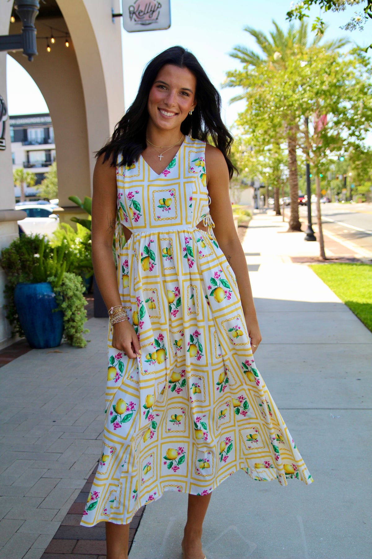 Santorini Citrus Cutout Maxi