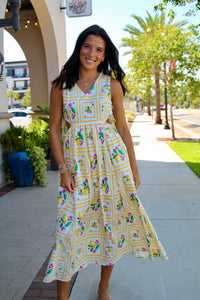 Santorini Citrus Cutout Maxi
