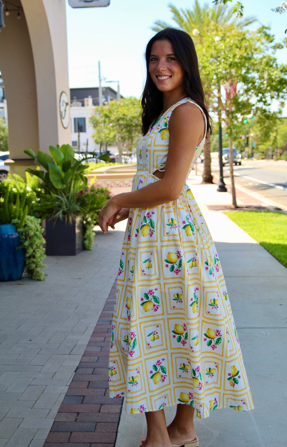 Santorini Citrus Cutout Maxi