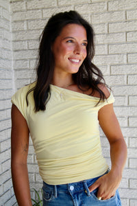 Elevated Off Shoulder Top - Yellow