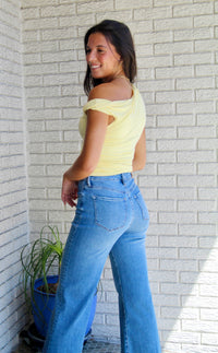 Elevated Off Shoulder Top - Yellow