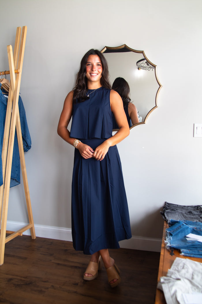 Ocean Calls Pleated Maxi Skirt