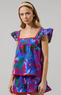Ada Tropical Ruffle Top