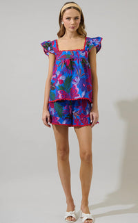 Ada Tropical Ruffle Top