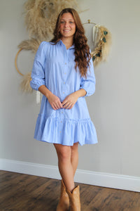 Striped Poplin Shirt Dress