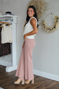 Fiona Wide Leg Jean - Clay