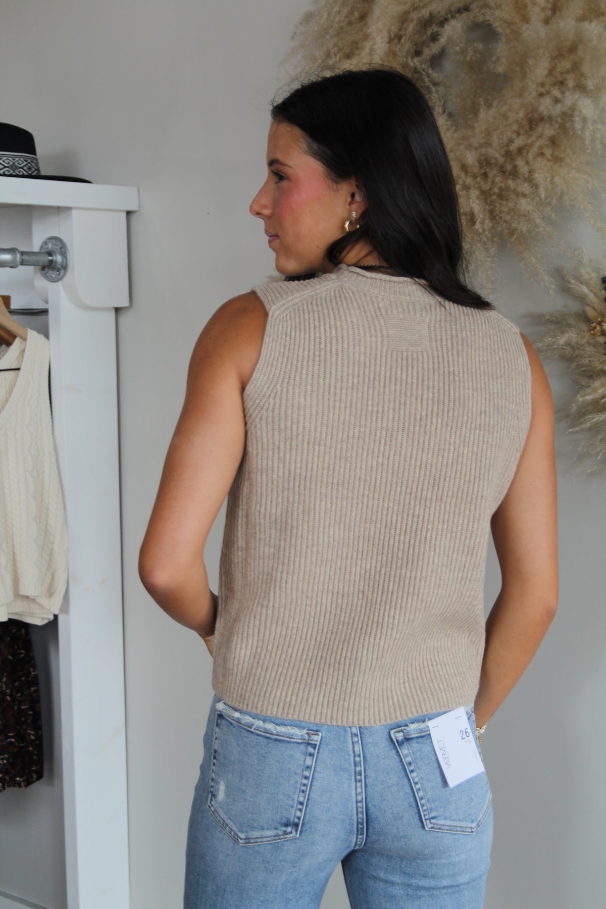 Kyra Sweater Top - Taupe