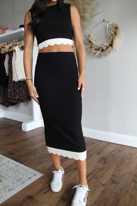 Contrast Midi Skirt