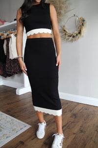 Contrast Midi Skirt