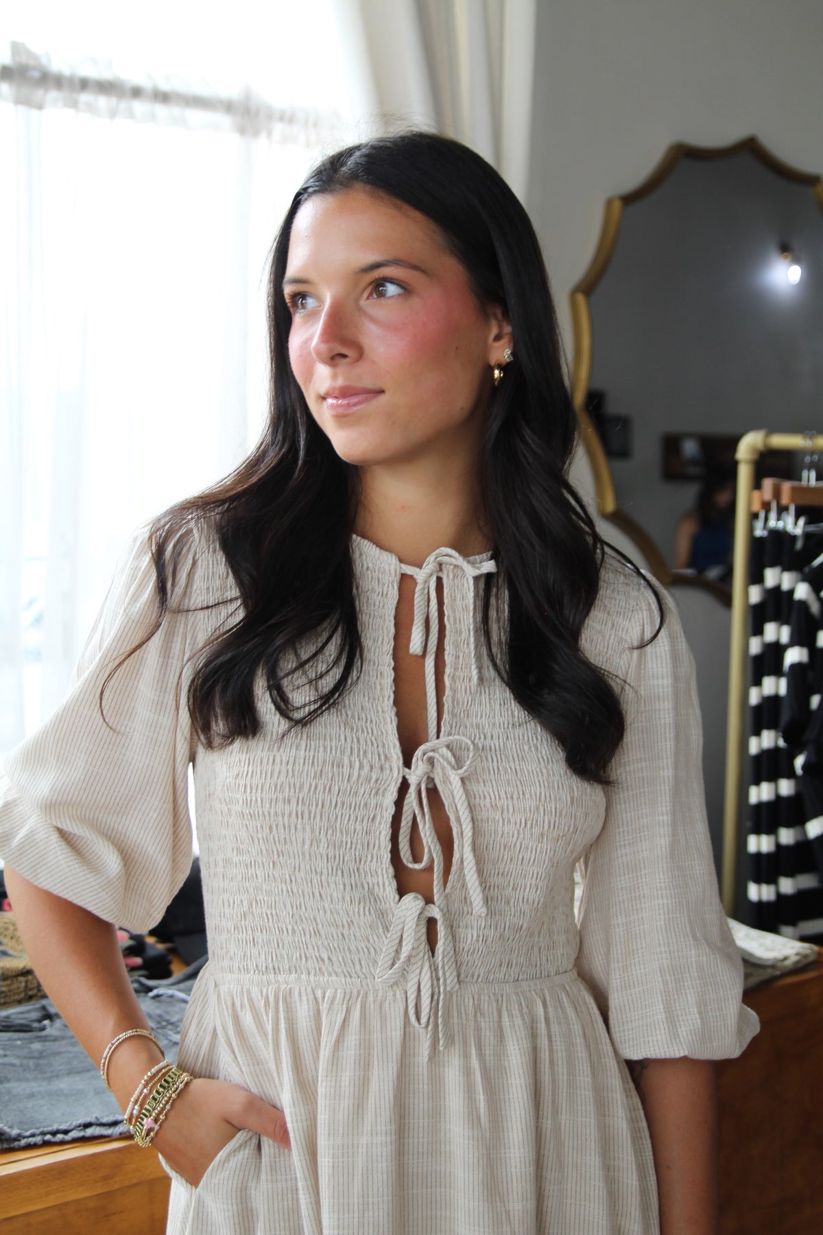 Pin Stripe Bow Dress