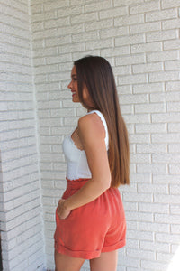 Scallop Knit Tank - White