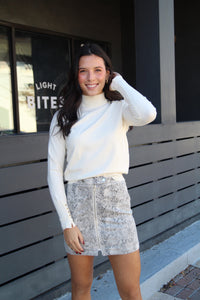 Button Detail Mock Sweater