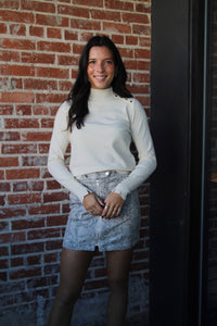 Button Detail Mock Sweater