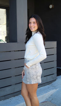 Button Detail Mock Sweater