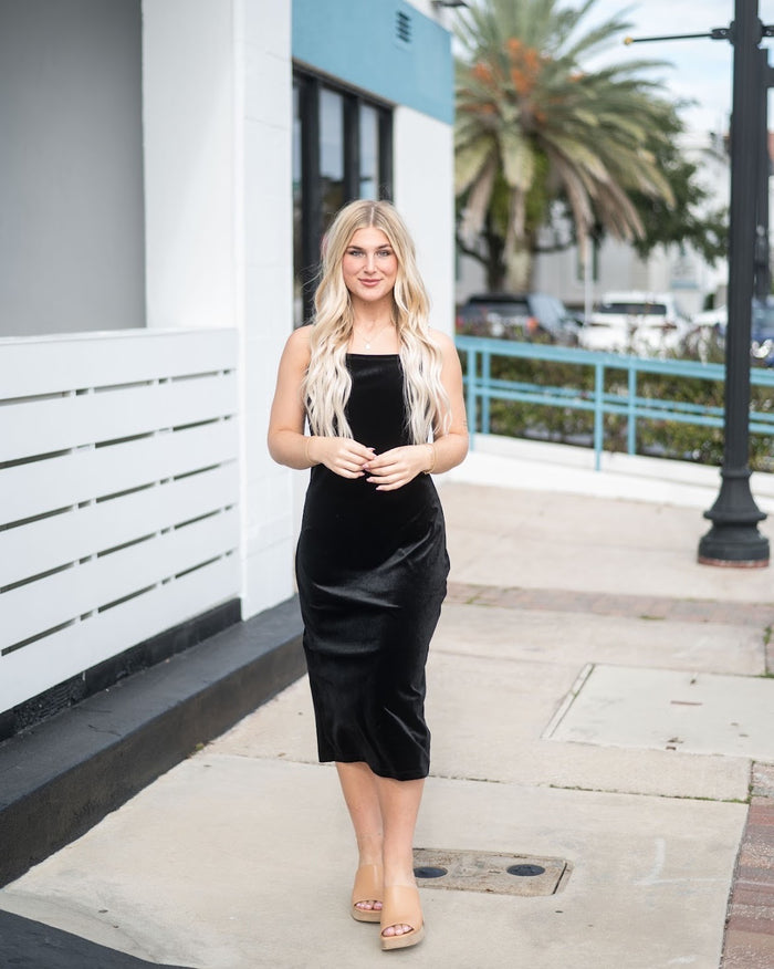 Irene Strap Cami Velvet Dress