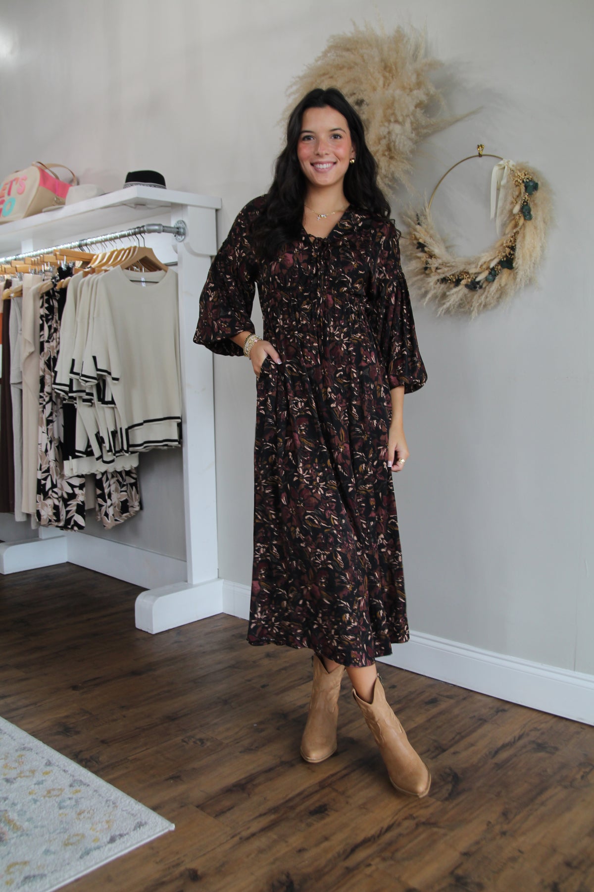 Fall Floral Dress