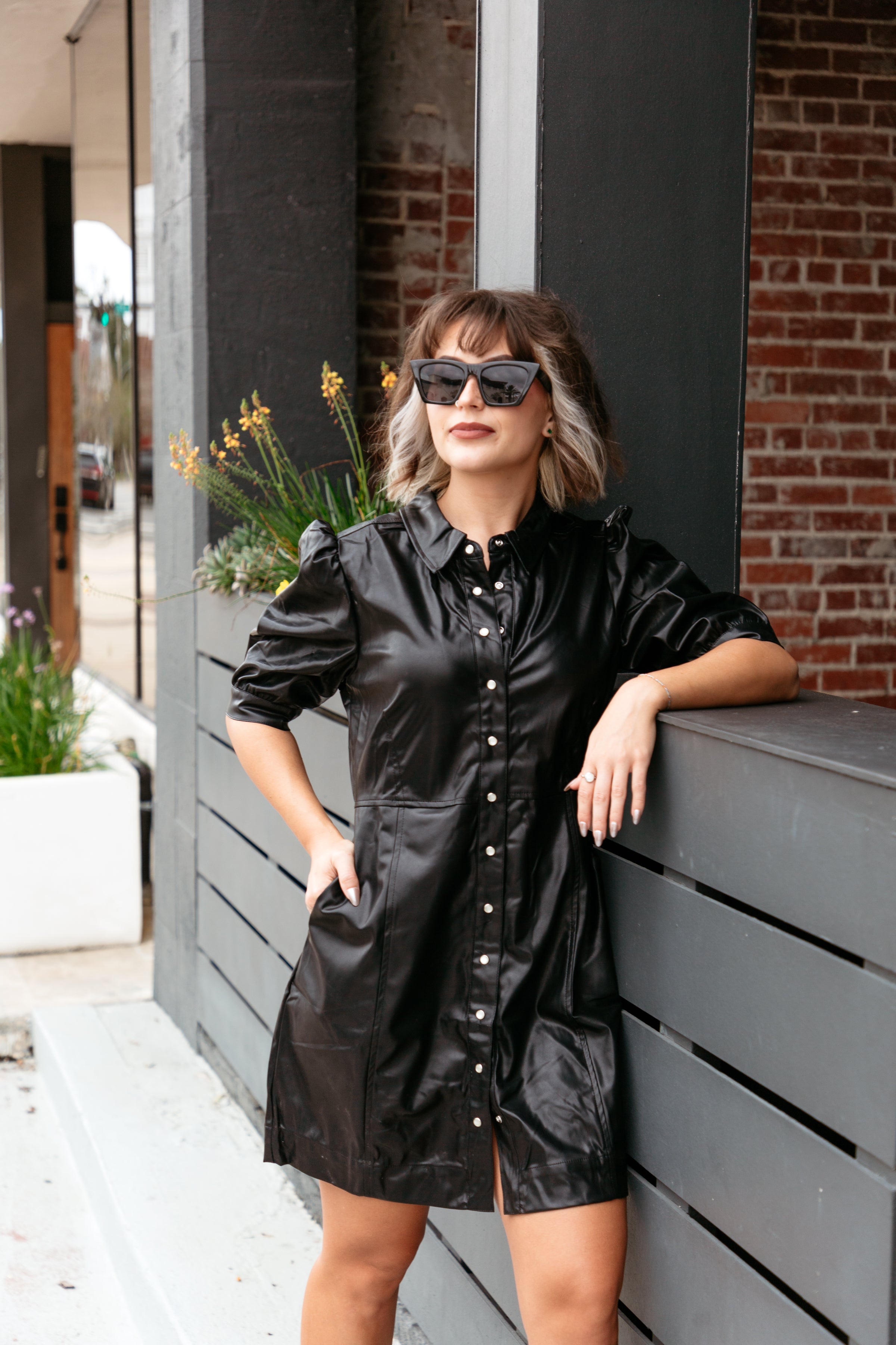 スカート Herlipto vegan leather jumper dress herlipto Vegan Leather Jumper Dress