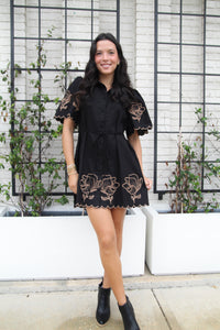 Embroidered Shirt Dress