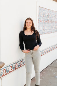 Scallop Long Sleeve Top