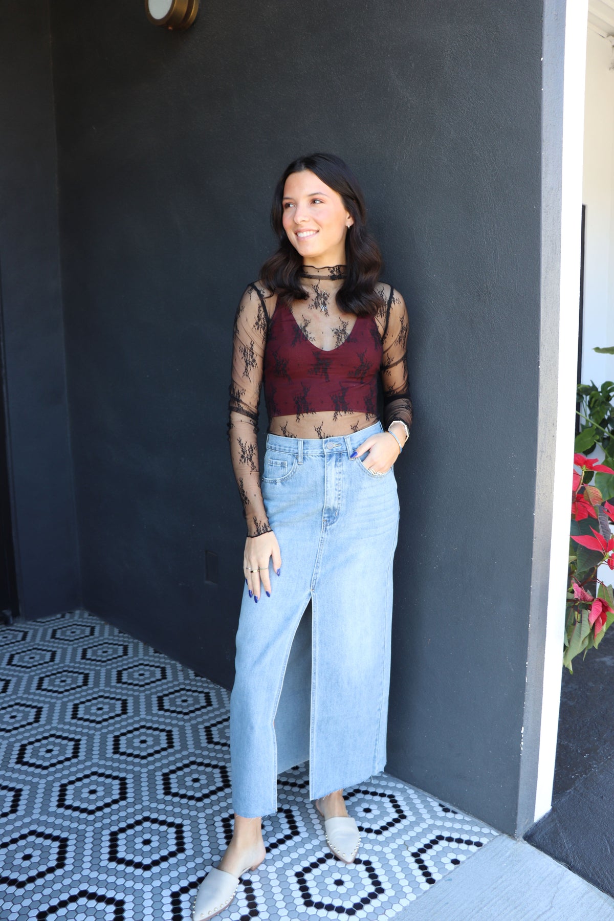 Aubrey Lace Top - Black