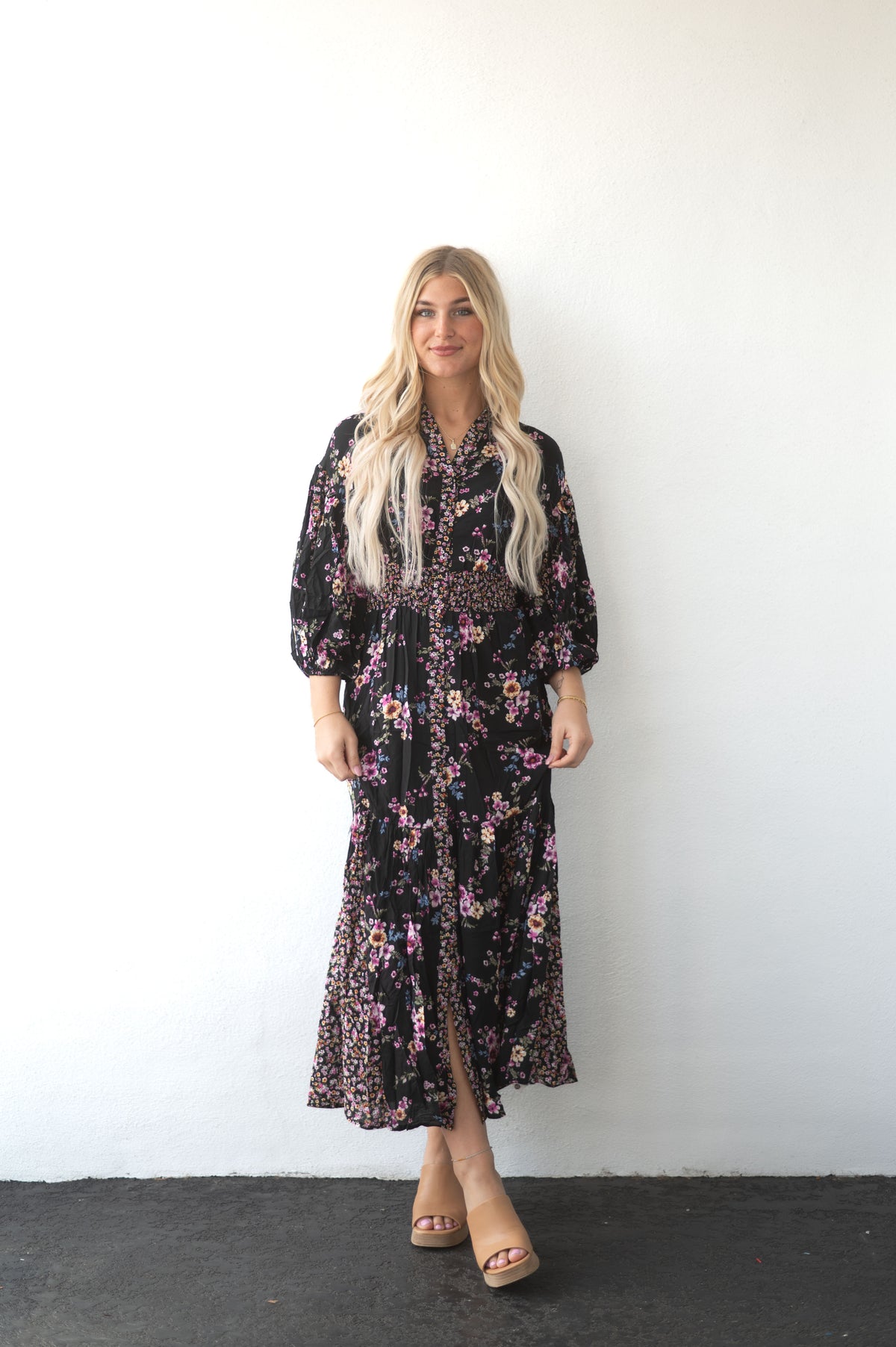 challis maxi dress Plus Size - Maxi Challis Tiered V-Neck Dress