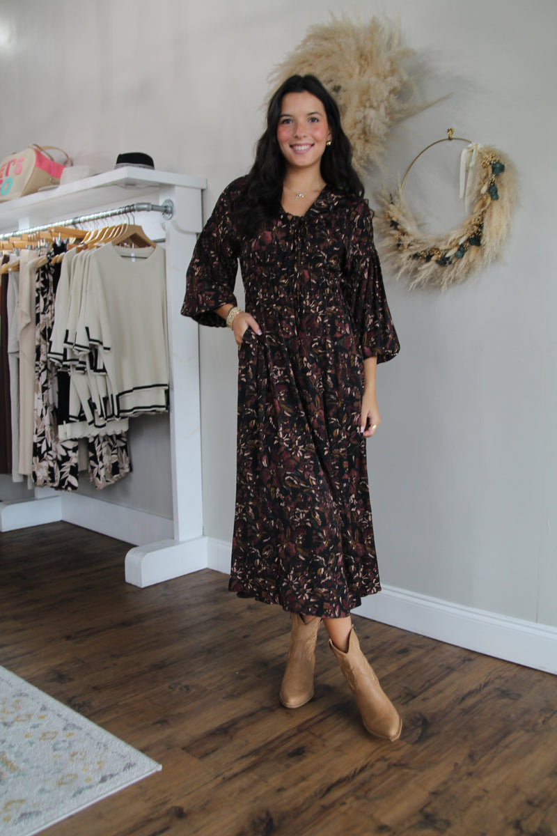 Fall Floral Dress