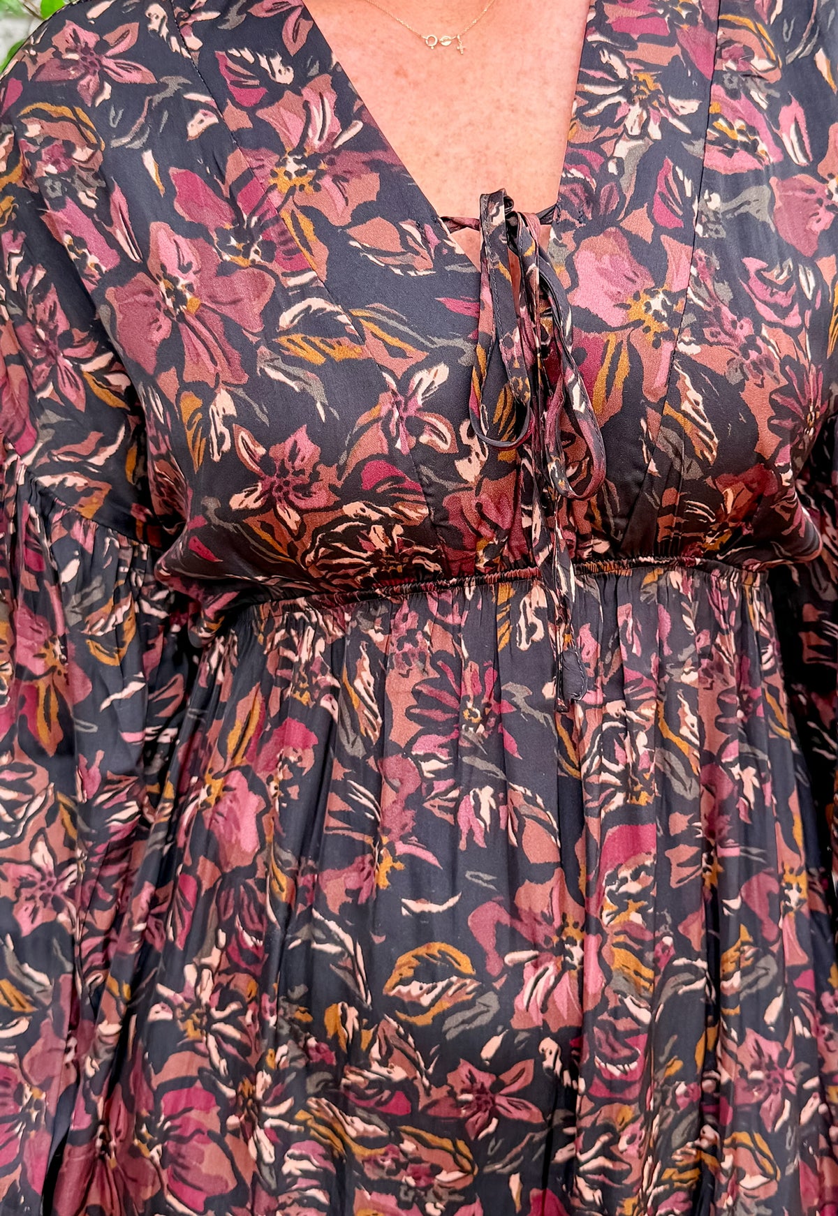 Maroon Floral Dress