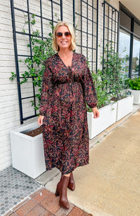 Maroon Floral Dress