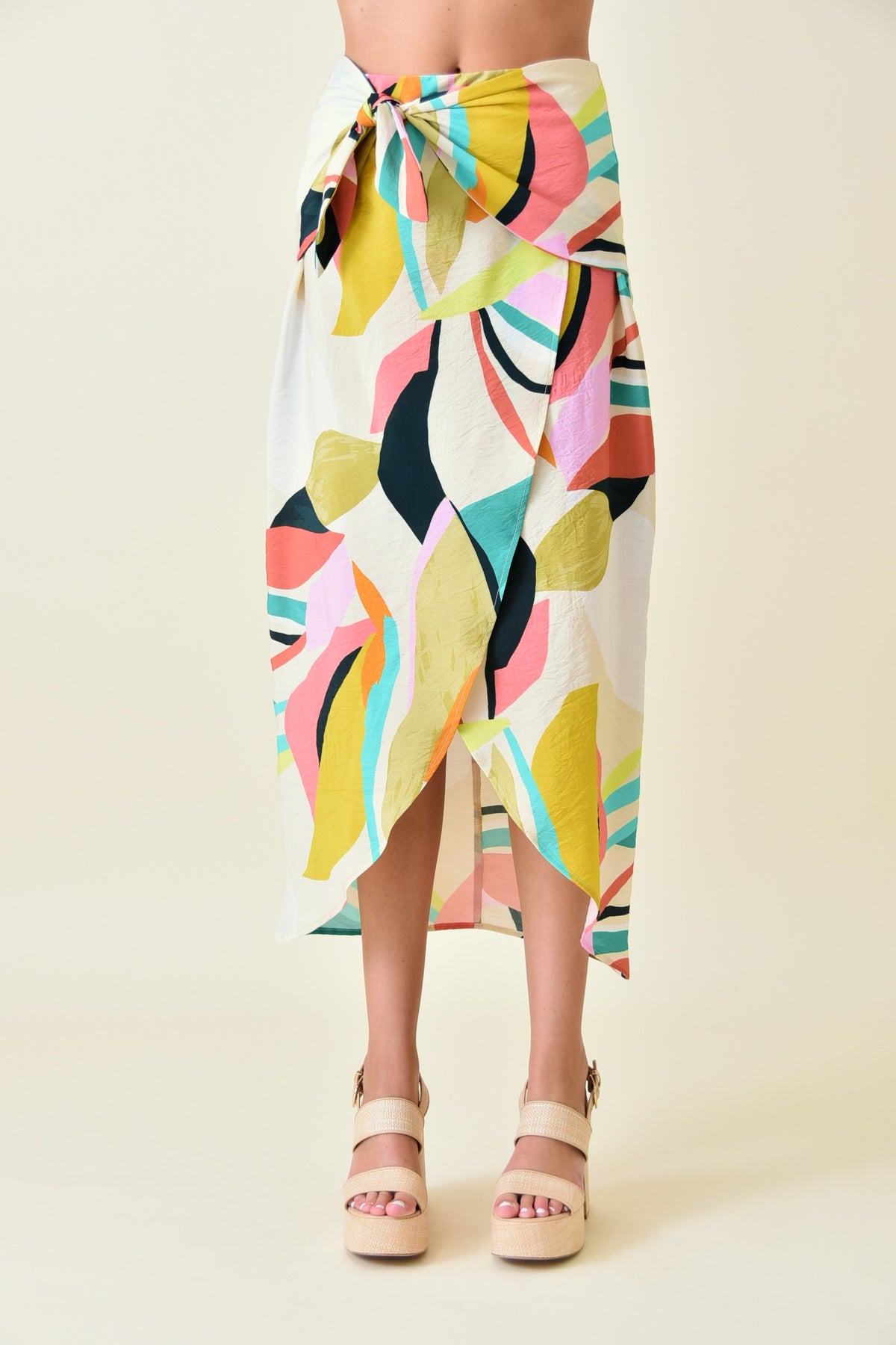 Abstract Wrap Skirt